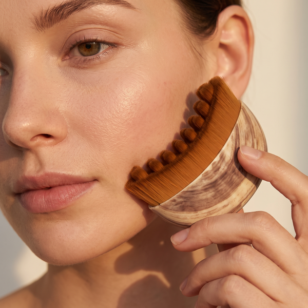 Geste de drainage sur le visage